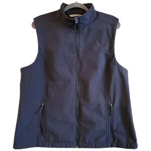 Port Authority Ladies Vest Size XXL Blue Full Zip Front & Pockets Fleece Lined